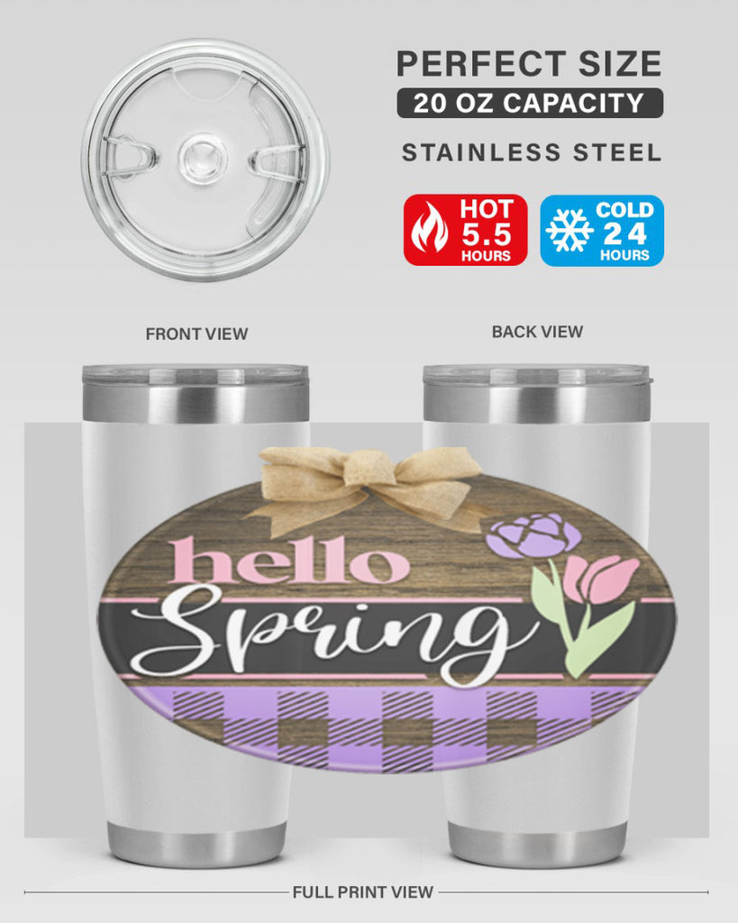 Hello spring plaid Mockup205#- spring- Tumbler