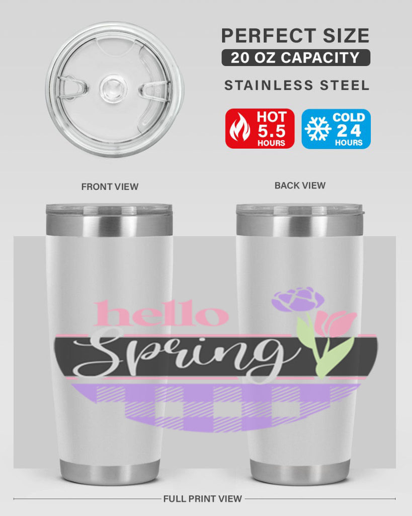 Hello spring plaid206#- spring- Tumbler