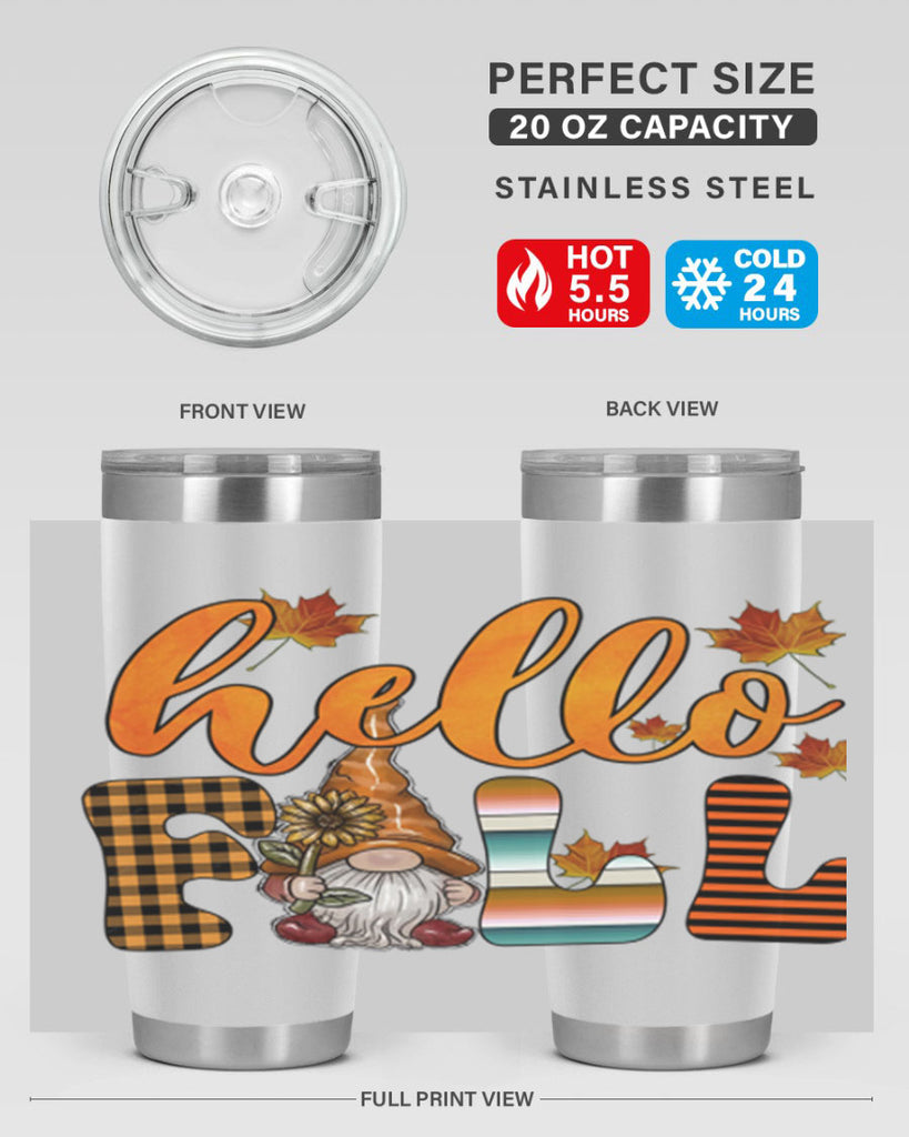 HelloFallVintageGnome 299#- fall- Tumbler