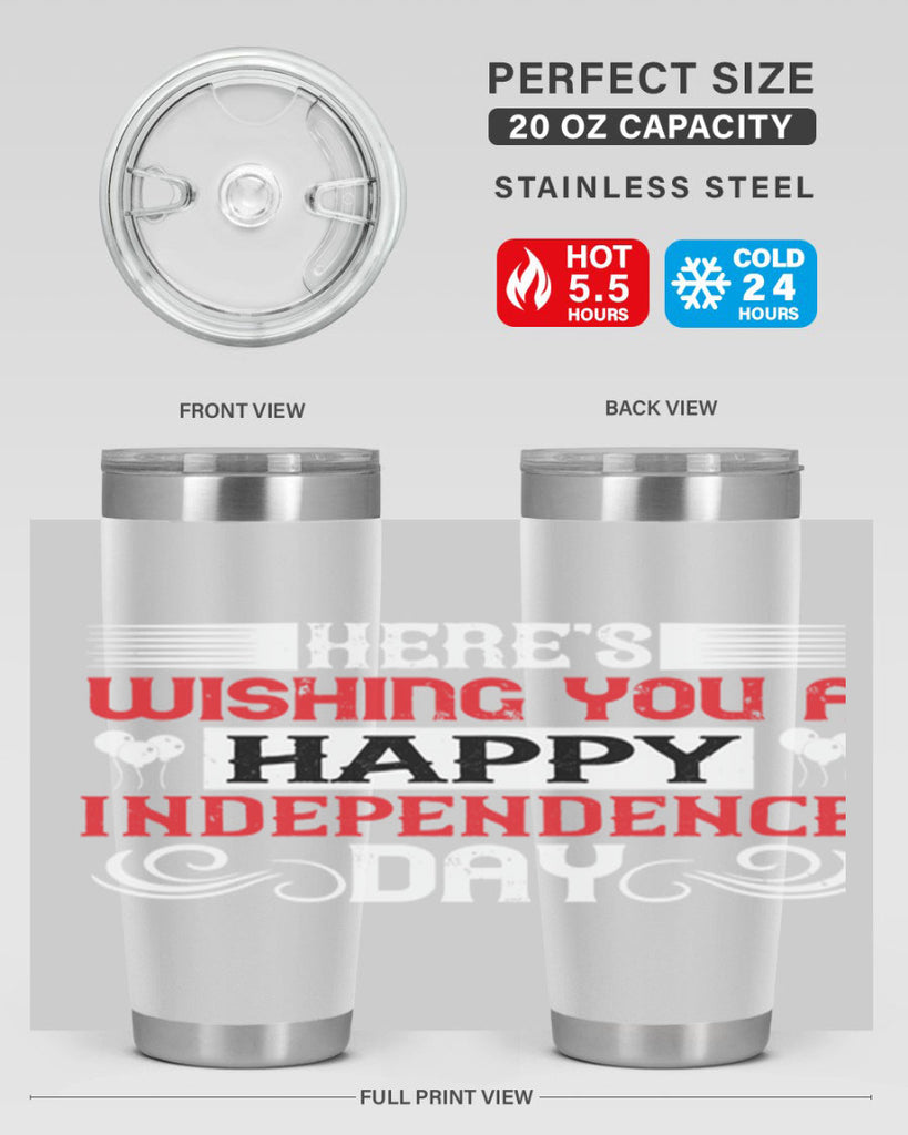 Heres wishing you a happy Independence Day Style 111#- Fourt Of July- Tumbler