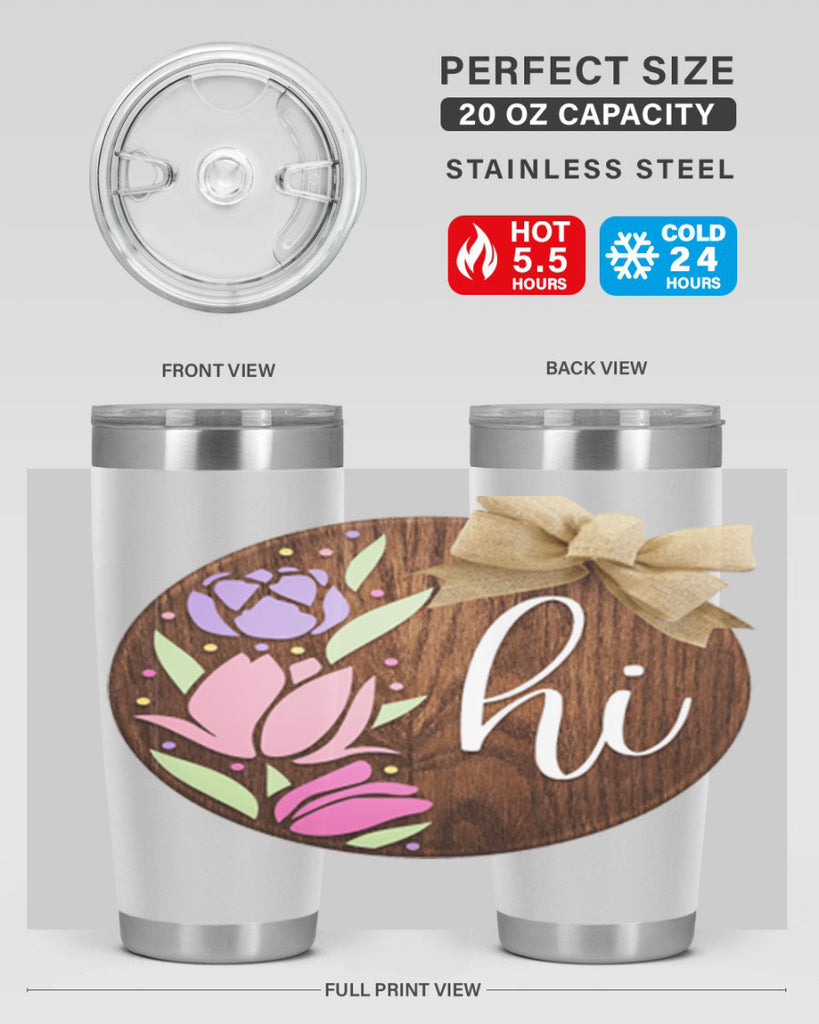 Hi pink flowers Mockup237#- spring- Tumbler