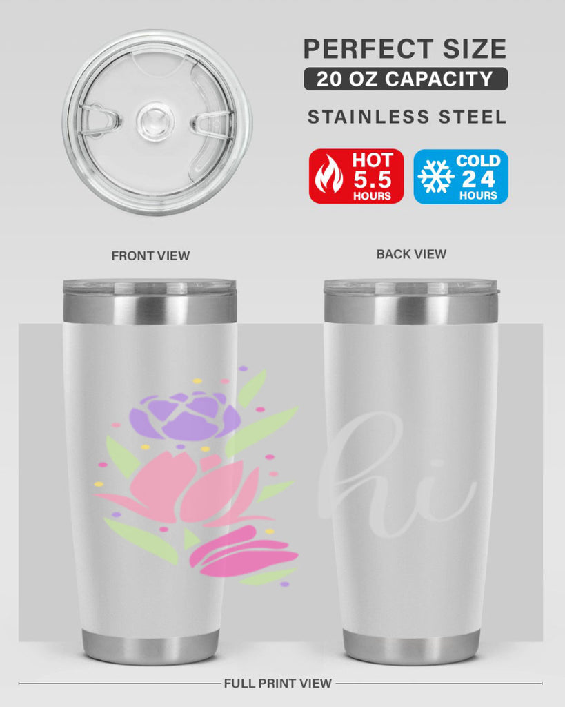 Hi pink flowers238#- spring- Tumbler