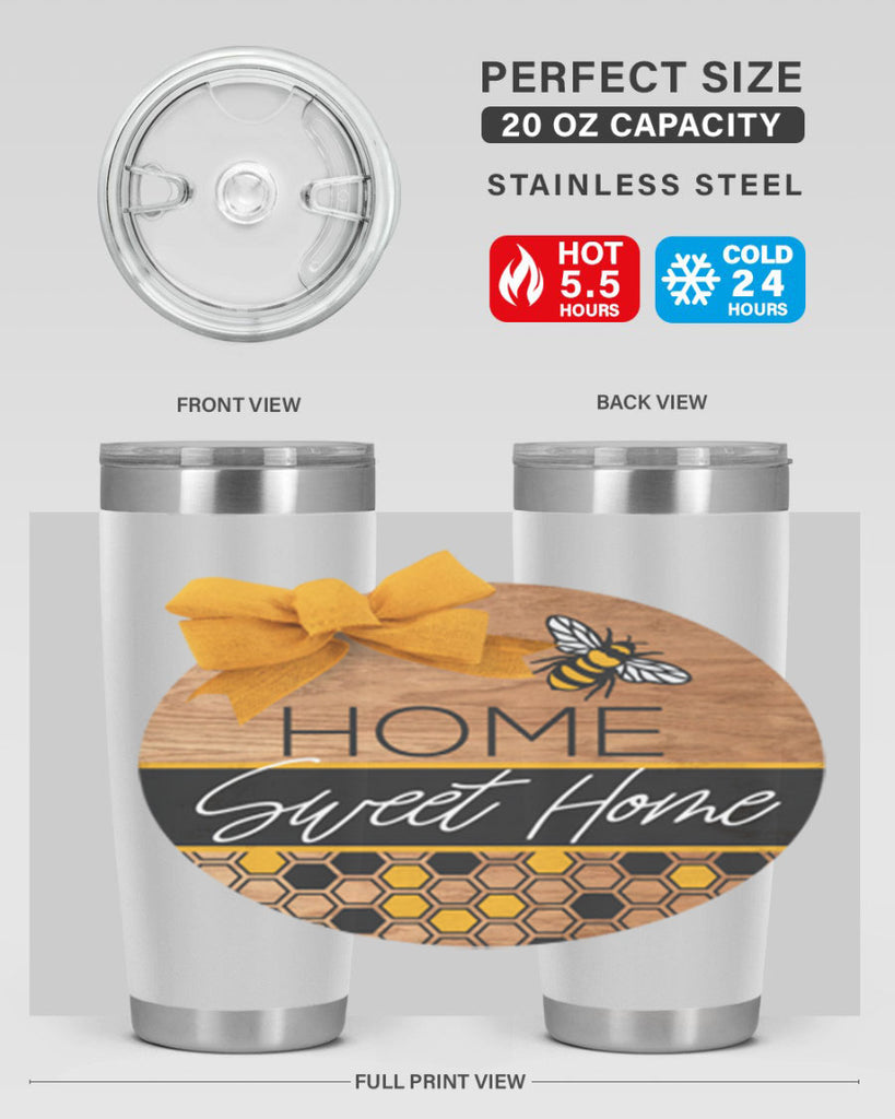 Home Sweet Home Bee and hive pattern Mockup242#- spring- Tumbler