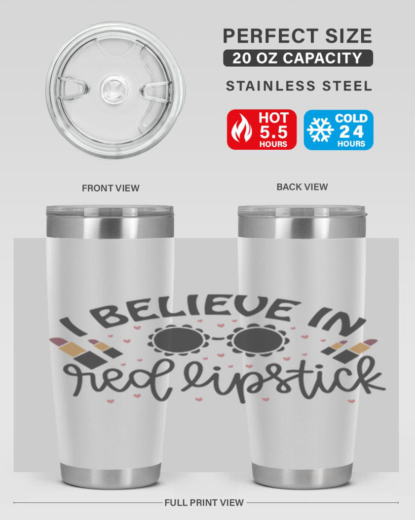I Believe In Red Lipstick 105#- fashion- Cotton Tank