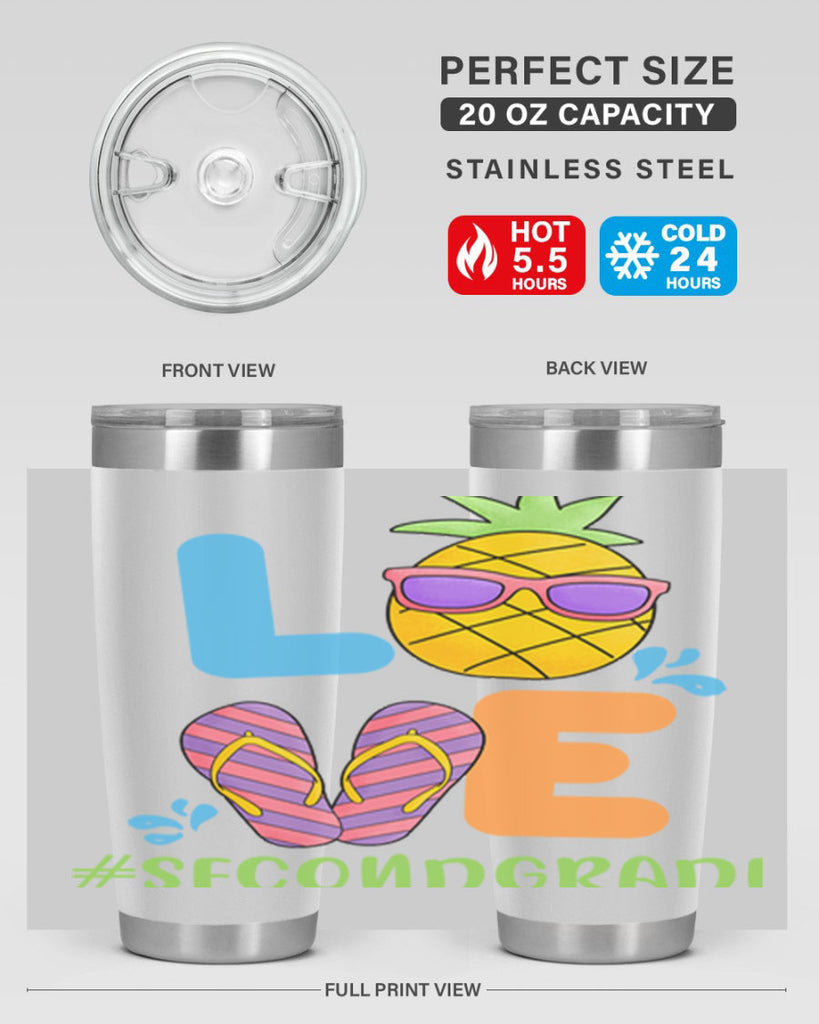 LOVE 2nd Grade Summer Pineapple 17#- second grade- Tumbler