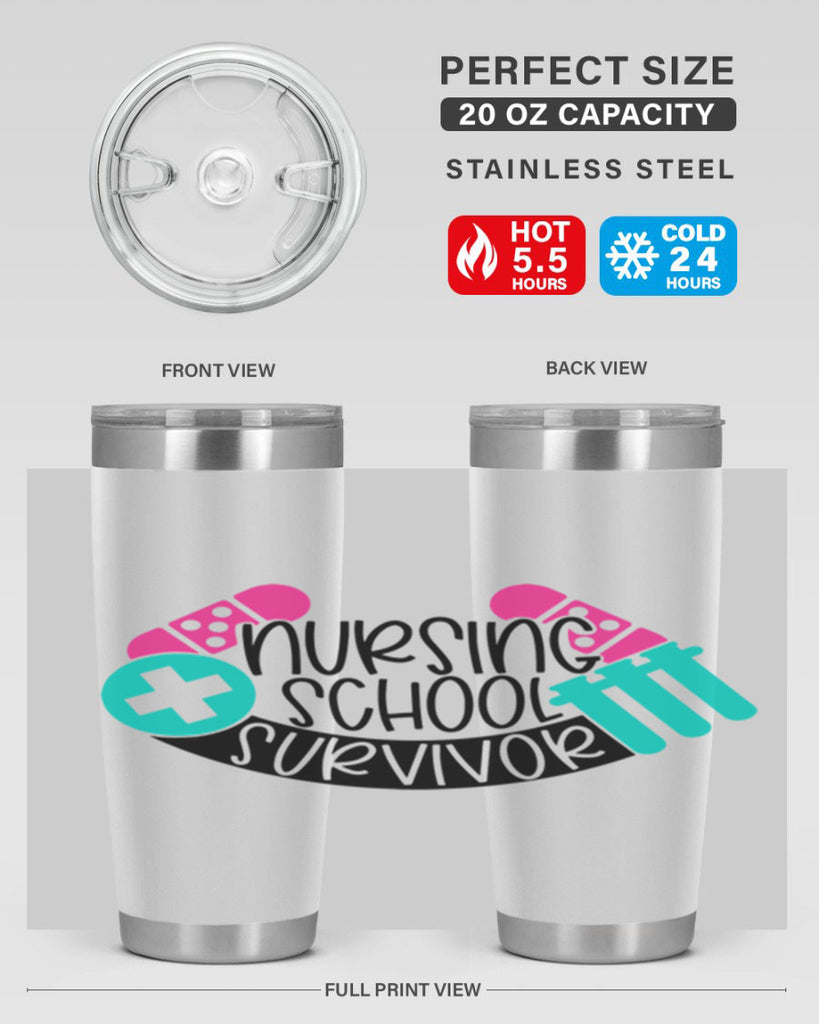 Nursing School Survivor Style Style 64#- nurse- tumbler