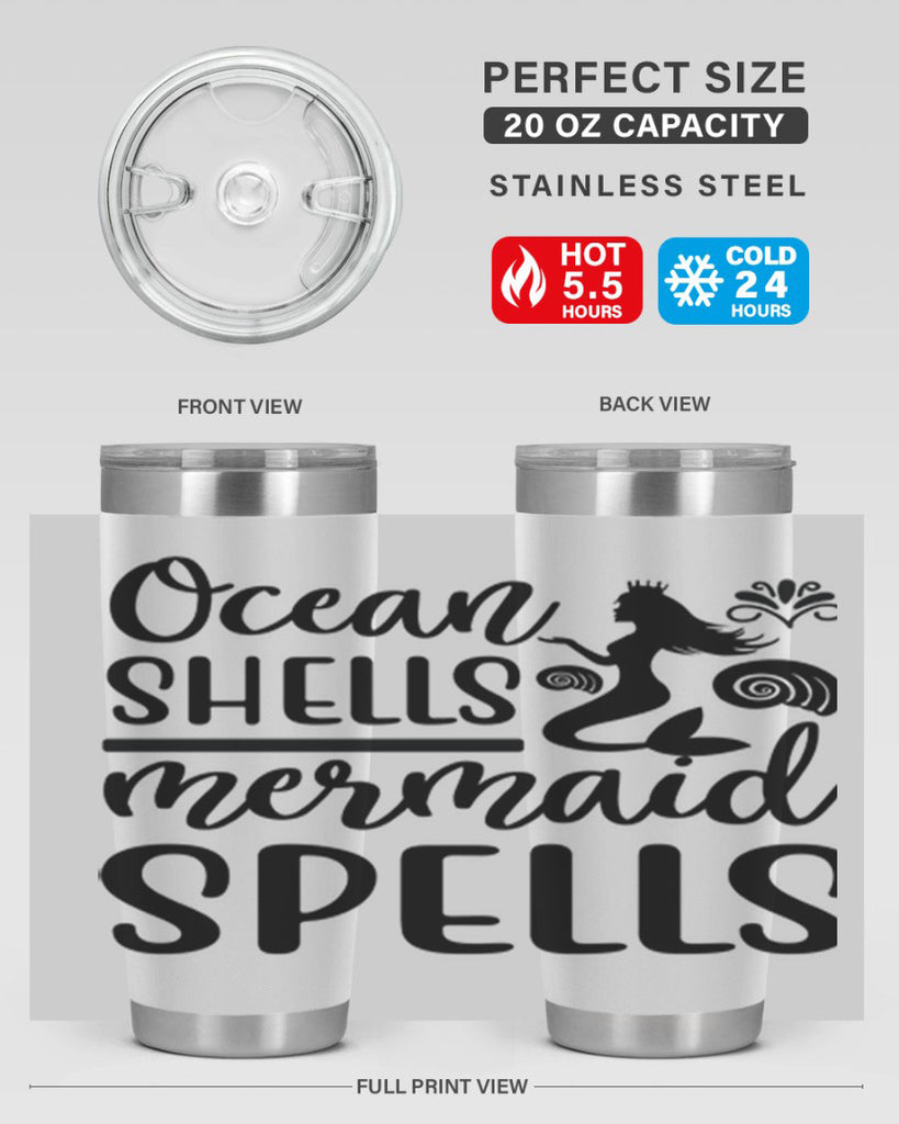 Ocean shells mermaid spells 522#- mermaid- Tumbler