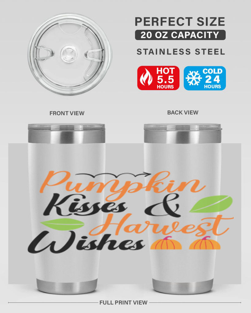Pumpkin Kisses Harvest Wishes 523#- fall- Tumbler