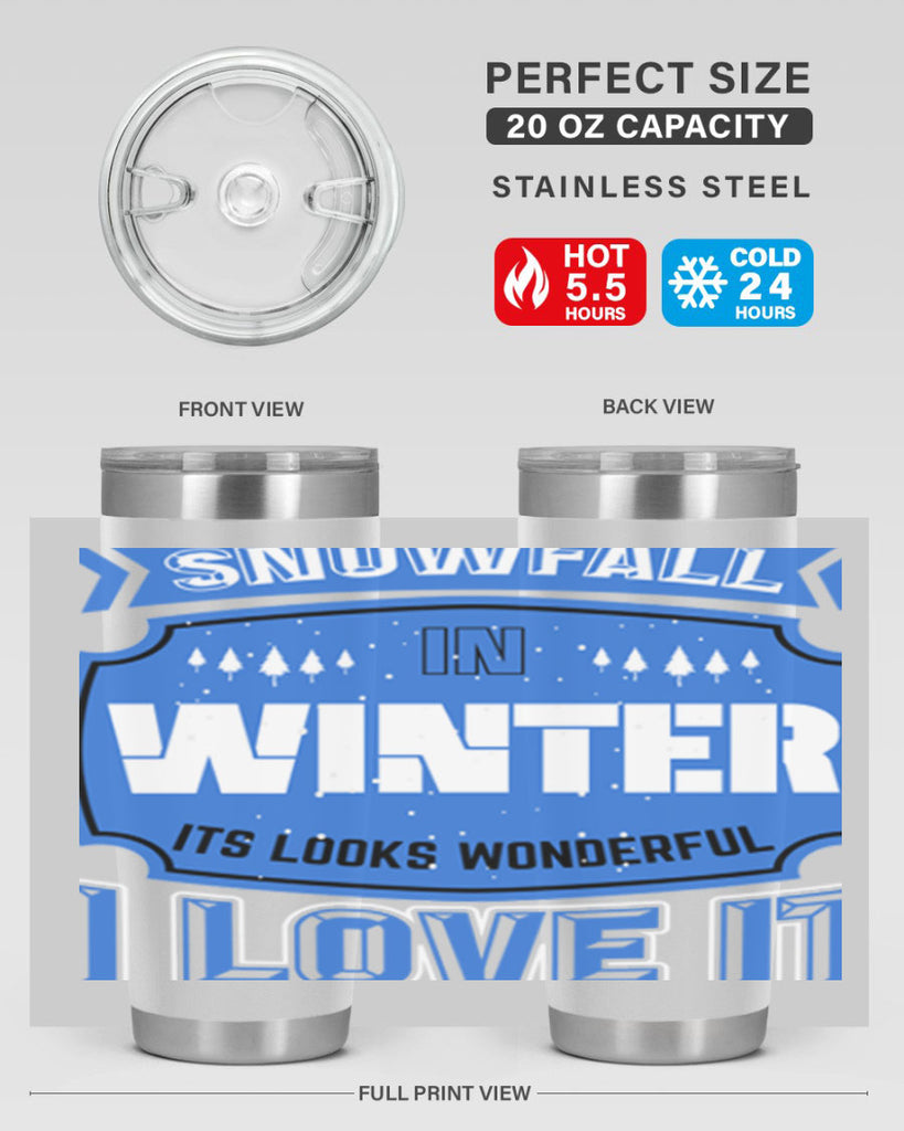 Snowfall in Winter 372#- winter- Tumbler