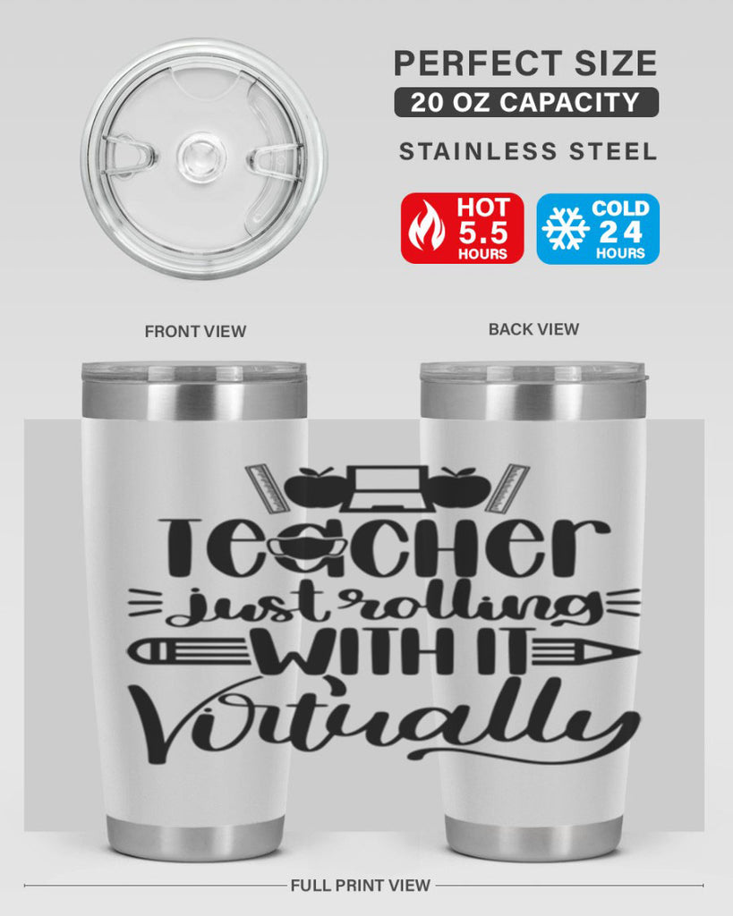 Teacher Just Rolling Style 53#- teacher- tumbler