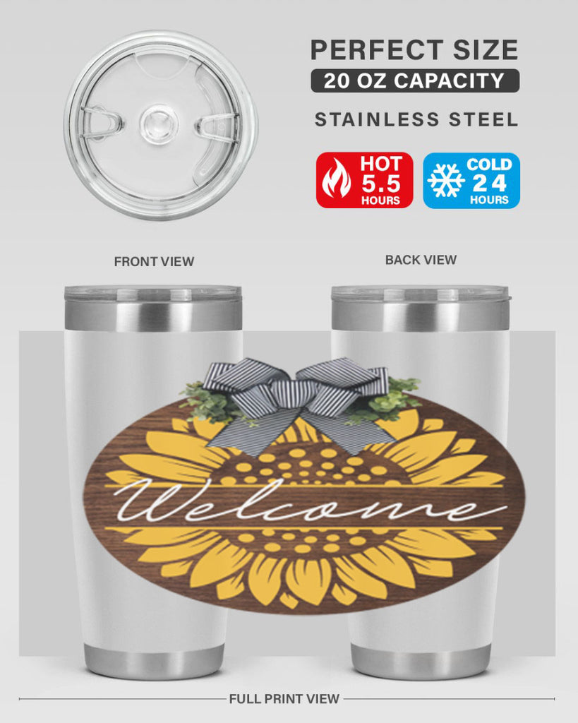 Welcome Sunflower Mockup584#- spring- Tumbler