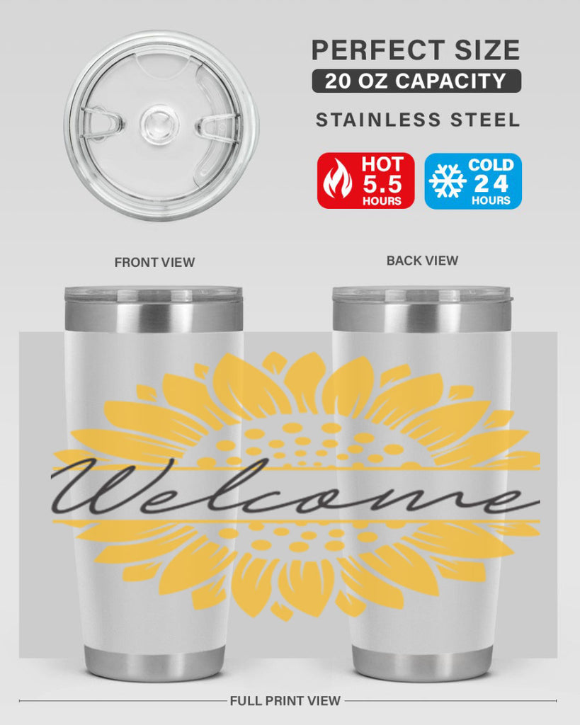 Welcome Sunflower585#- spring- Tumbler