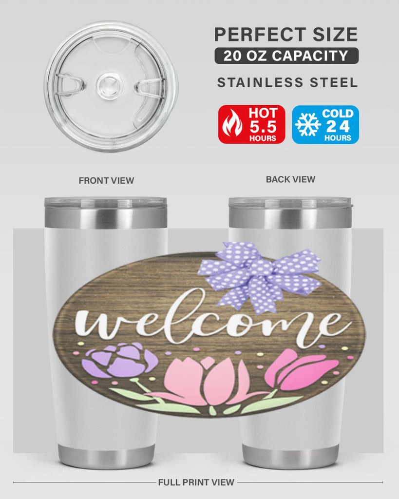 Welcome three flowers Mockup586#- spring- Tumbler