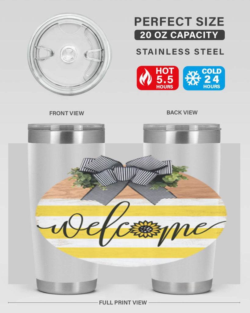Welcome with sunflower Mockup591#- spring- Tumbler