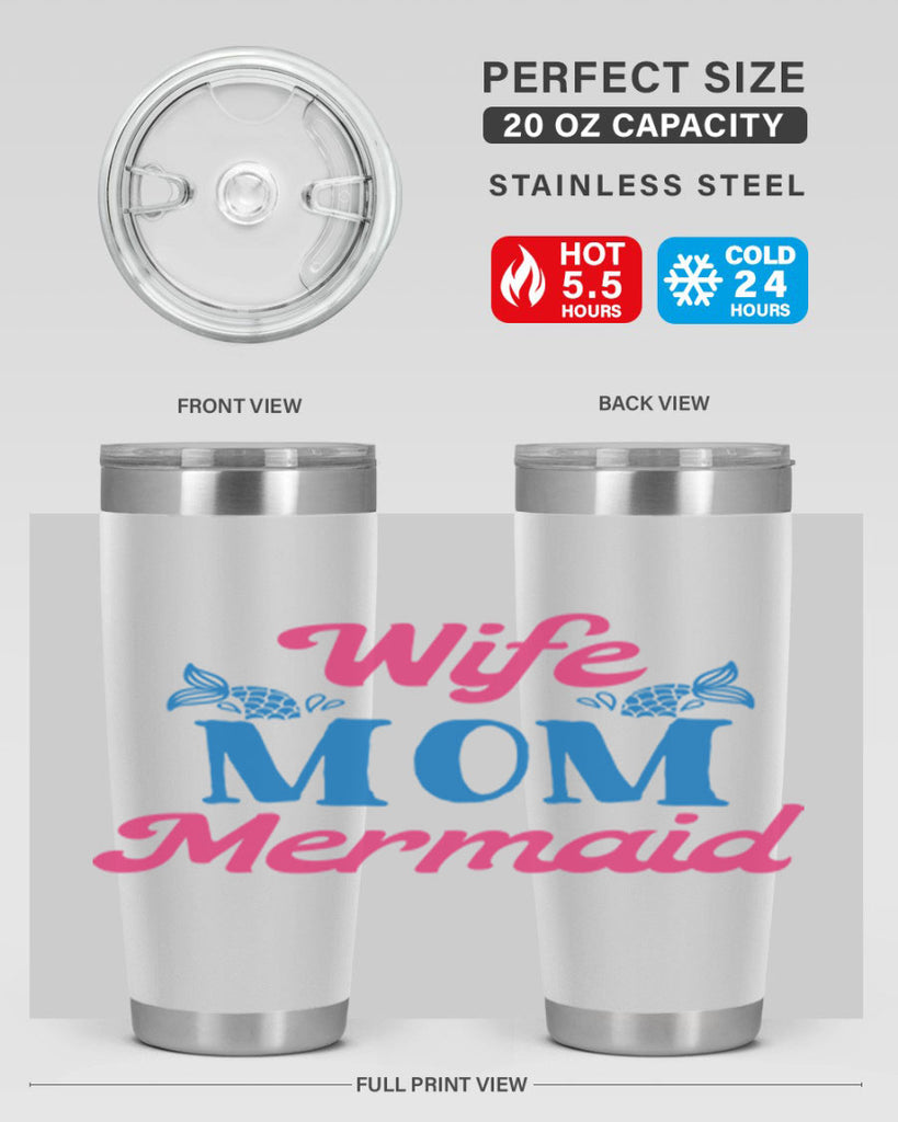 Wife Mom Mermaid 670#- mermaid- Tumbler