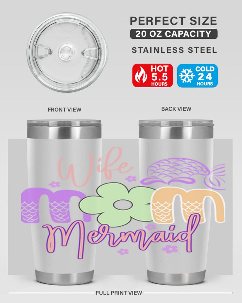Wife Mom Mermaid 677#- mermaid- Tumbler