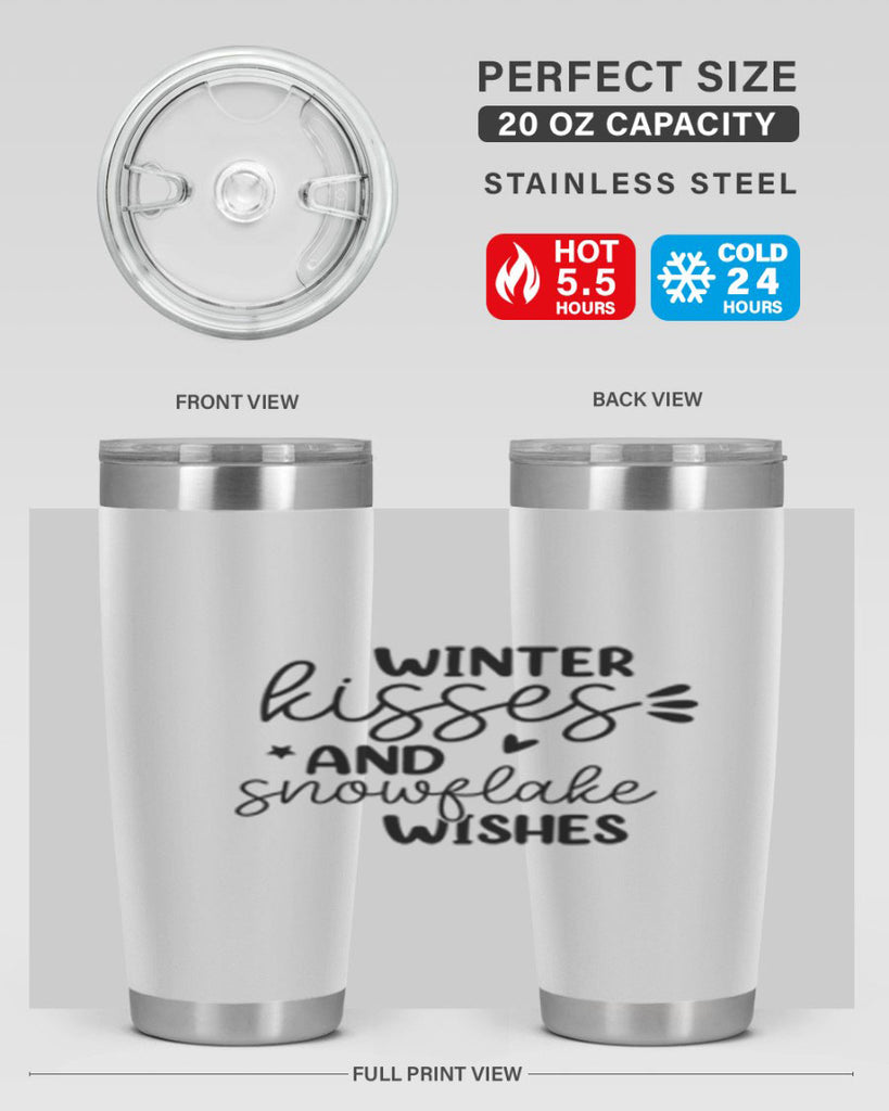 Winter Kisses And Snowflake Wishes 516#- winter- Tumbler