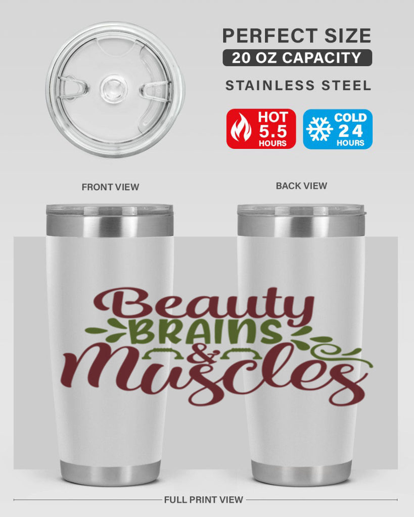 beauty brains muscles 52#- gym- Tumbler