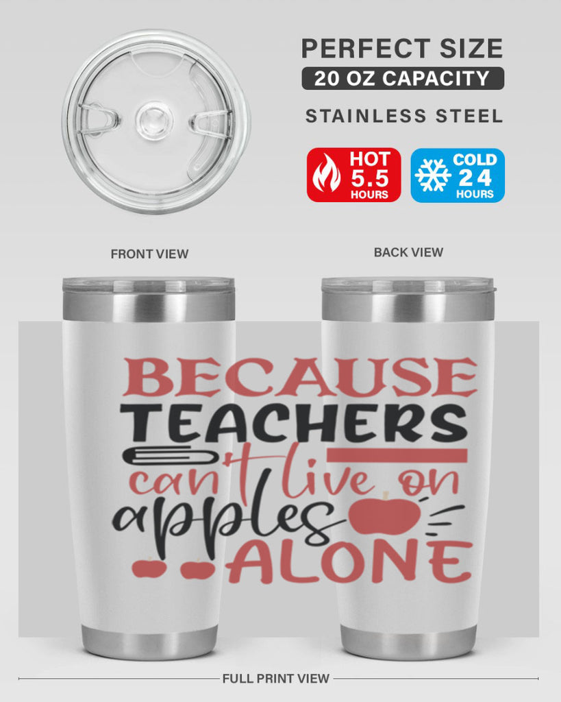 because teachers cant live on apples alone Style 191#- teacher- tumbler