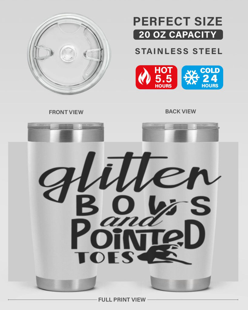 glitter bows and pointed toes 42#- ballet- Tumbler