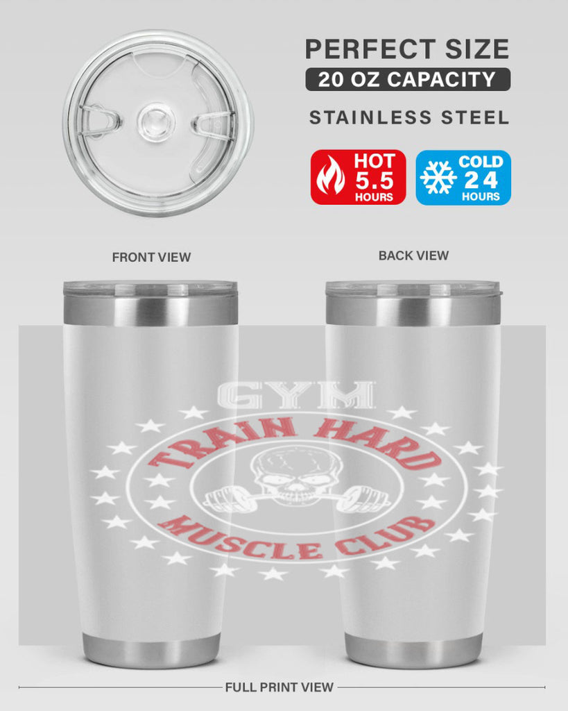 gym train hard mucle club 95#- gym- Tumbler