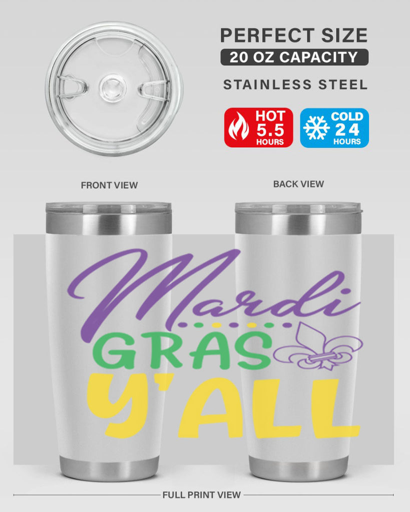 mardi gras yall 77#- mardi gras- Tumbler