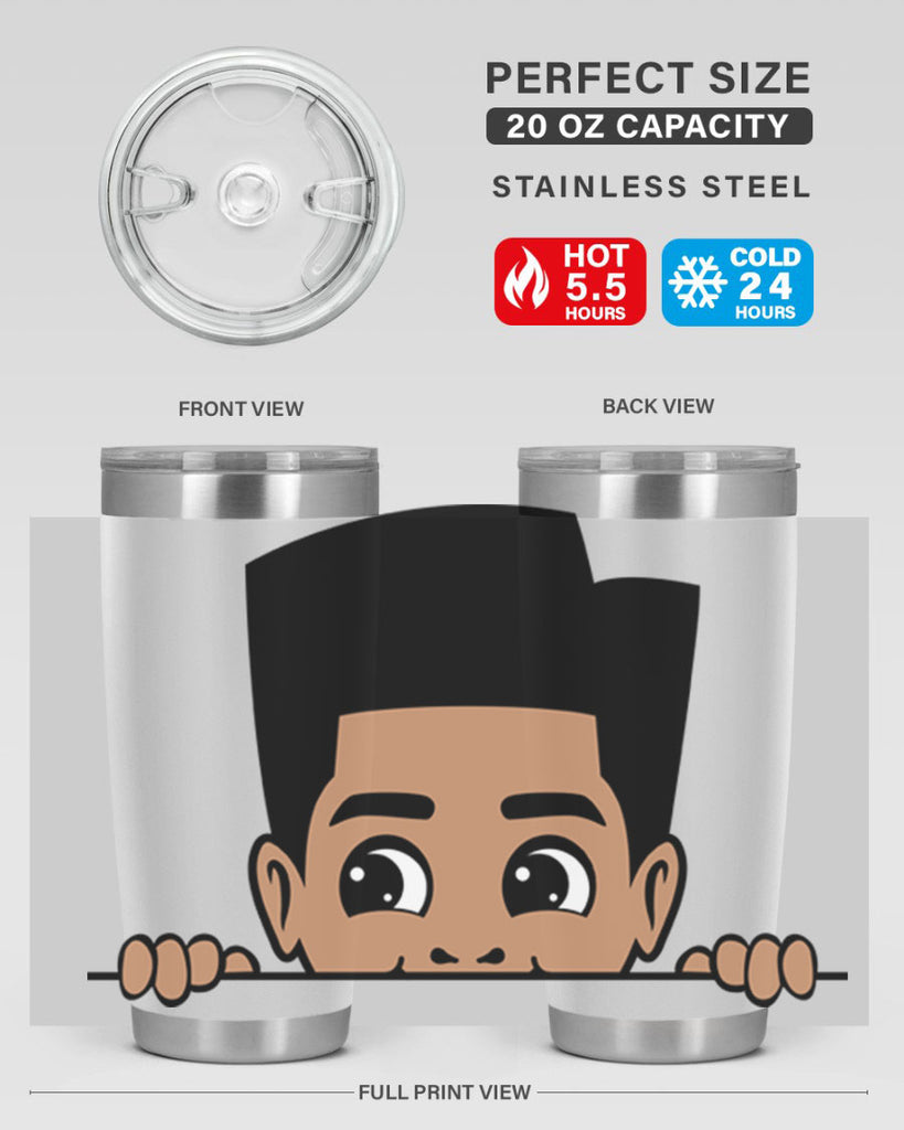 peekaboo boy 18#- black men - boys- tumbler