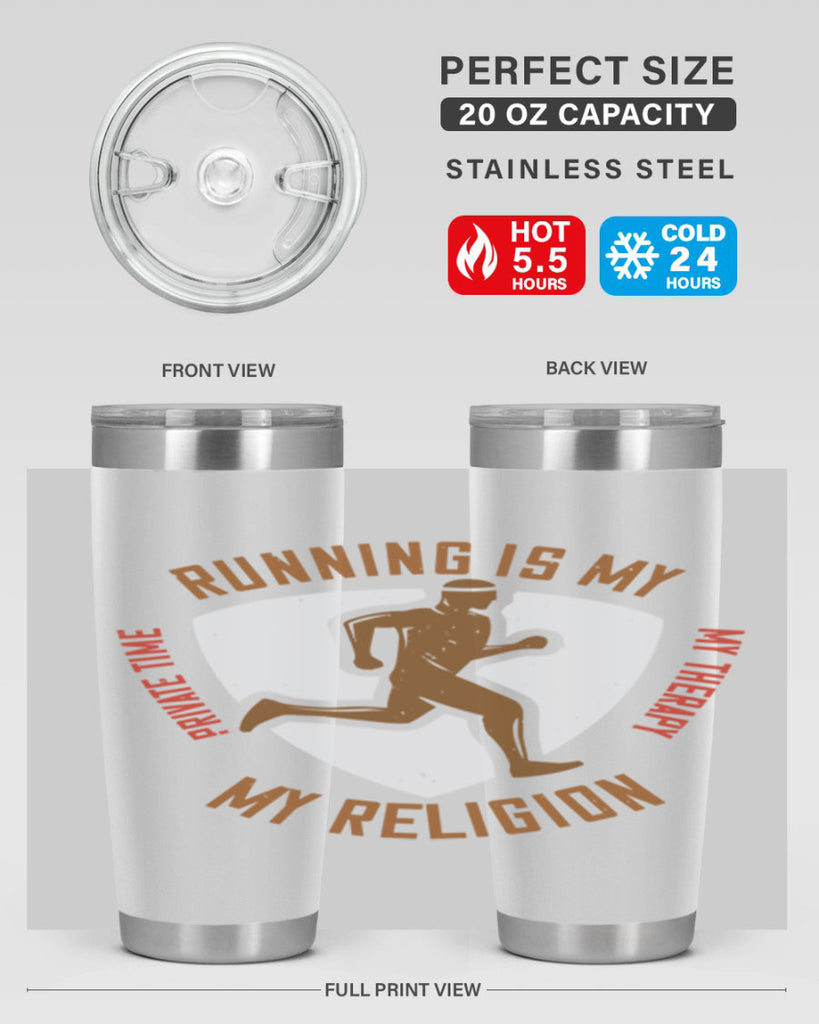 running is my private time my therapy my religion 21#- running- Tumbler