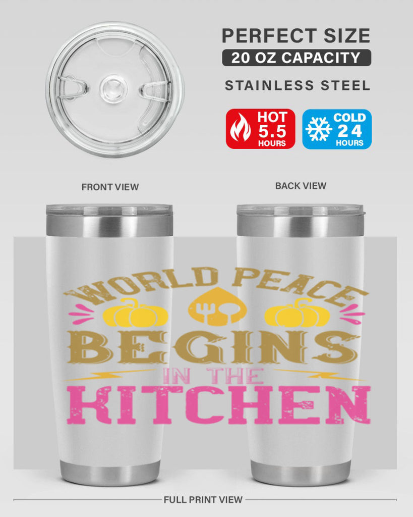 world peace begins in the kitchen 7#- vegan- Tumbler
