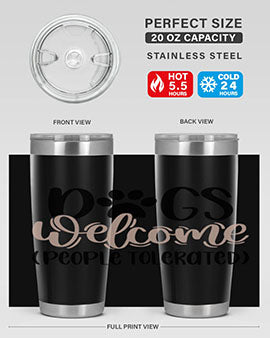 Dogs Welcome Style 21#- dog- Tumbler