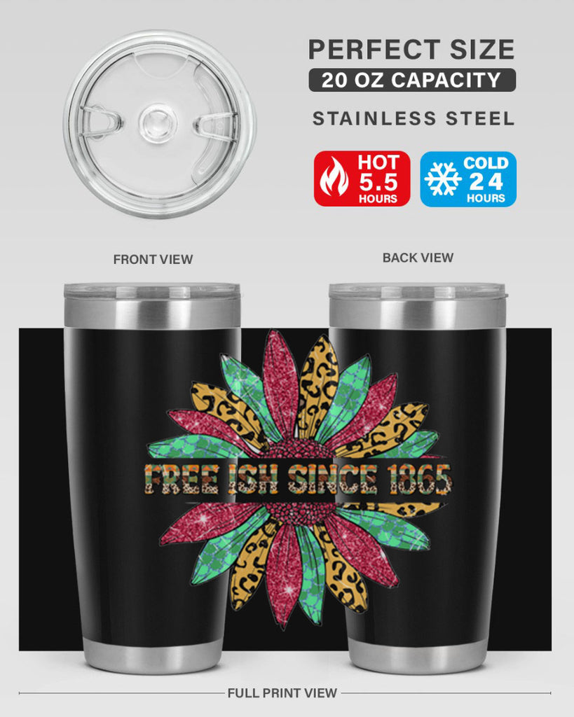 Freeish Since 1865 Sunflower Juneteenth 15#- Juneteenth- tumbler