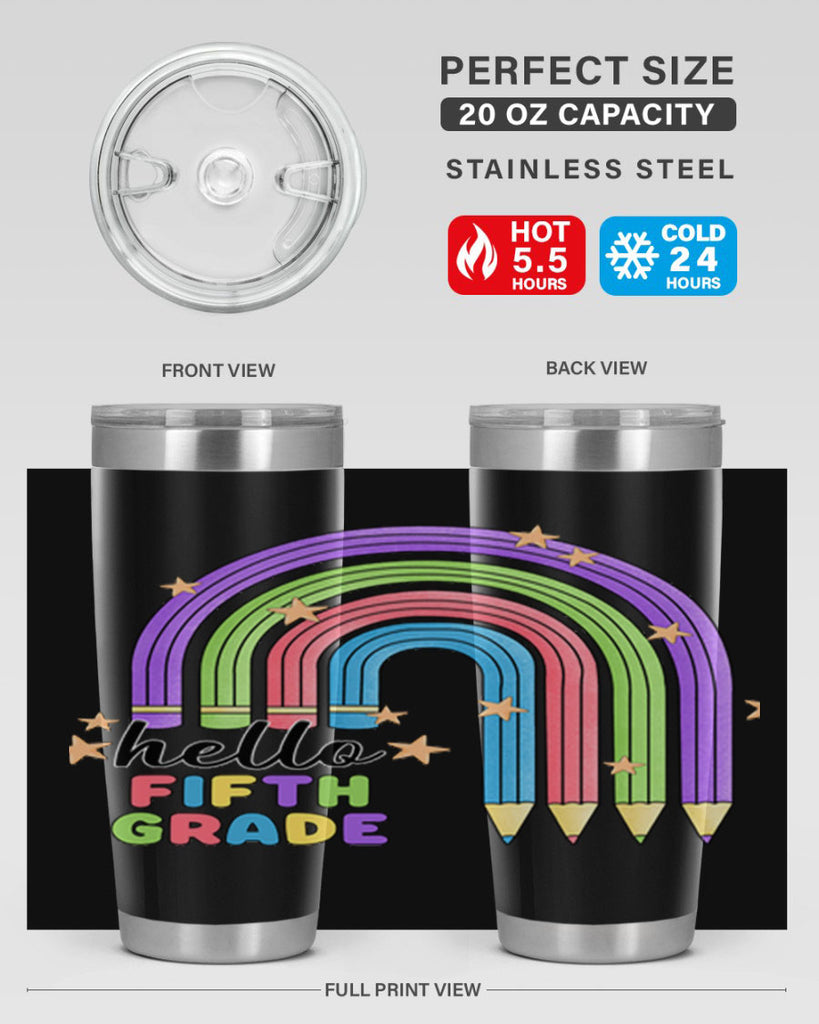 Hello 5th Grade Pencil Rainbow 13#- 5th grade- Tumbler