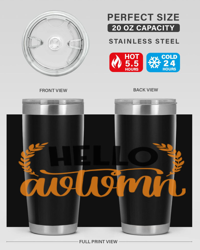 Hello Autumn 493#- fall- Tumbler