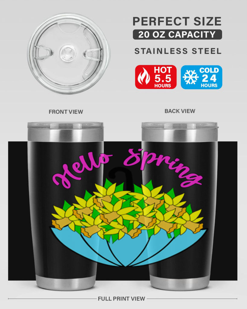 Hello Spring Umbrella Daffodils207#- spring- Tumbler