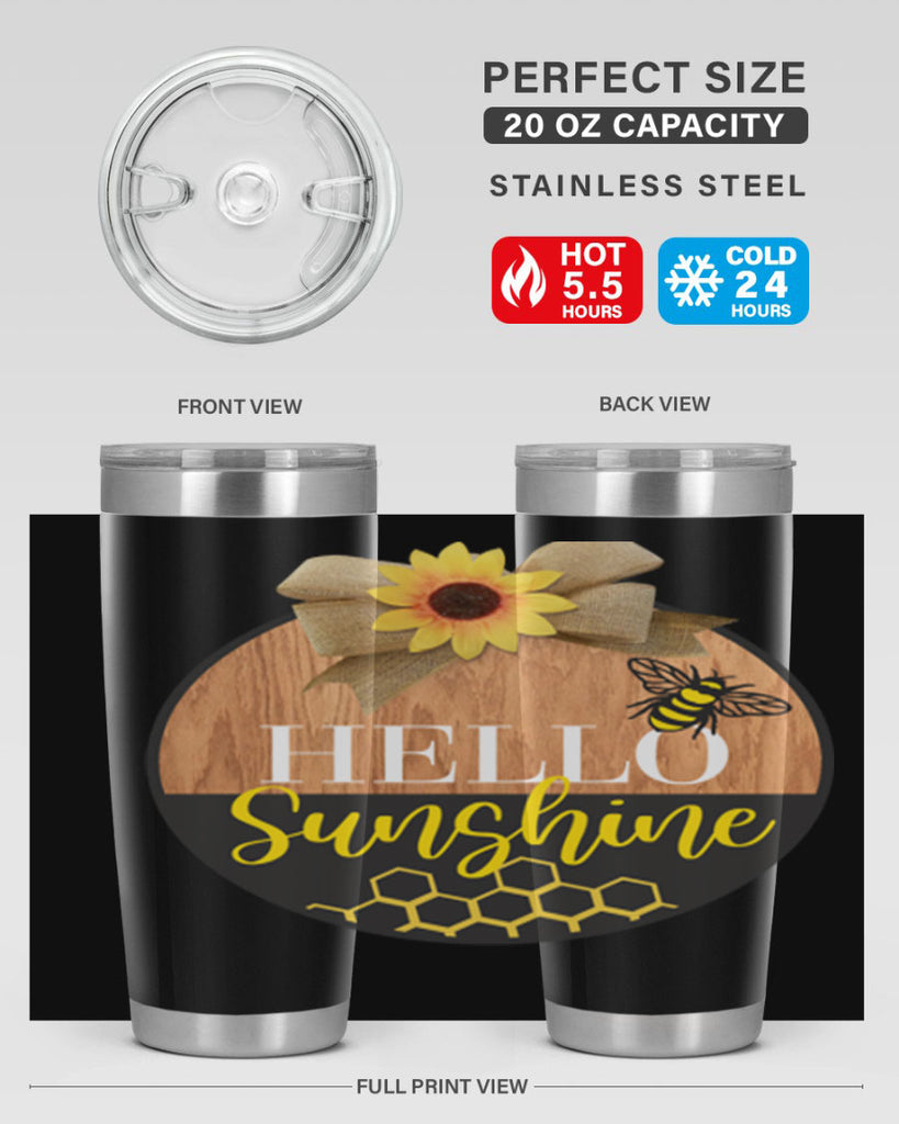 Hello Sunshine and bee Mockup215#- spring- Tumbler