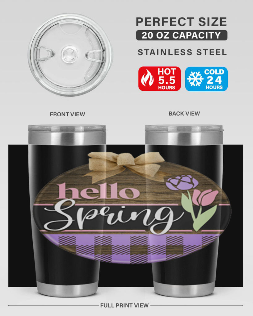 Hello spring plaid Mockup205#- spring- Tumbler