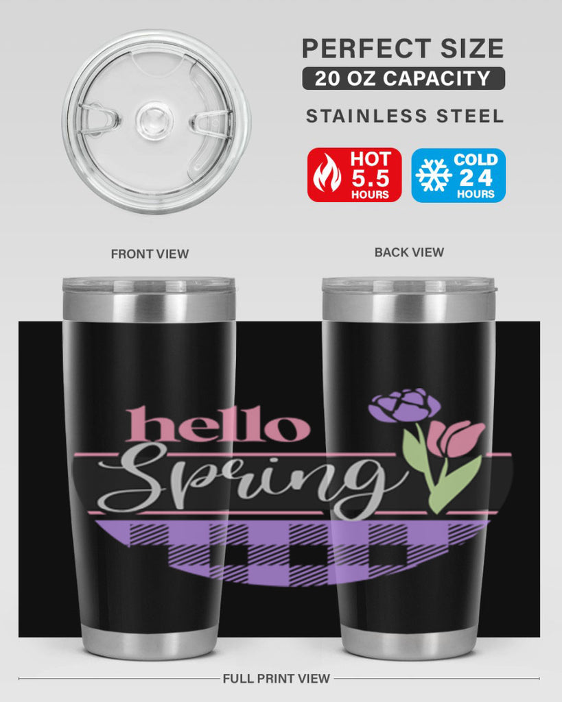 Hello spring plaid206#- spring- Tumbler