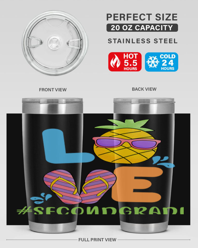 LOVE 2nd Grade Summer Pineapple 17#- second grade- Tumbler