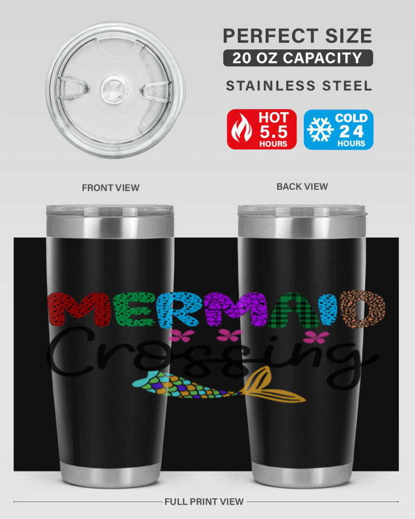 Mermaid Crossing 399#- mermaid- Tumbler