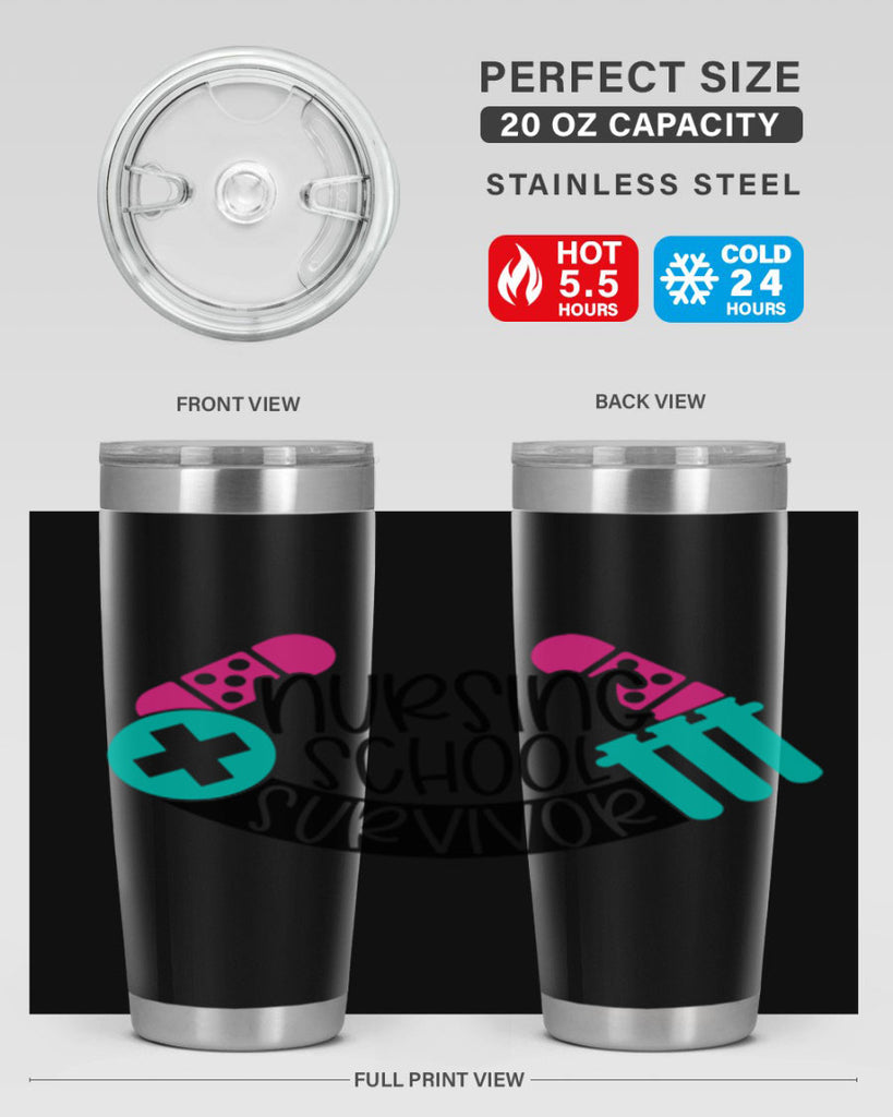 Nursing School Survivor Style Style 64#- nurse- tumbler