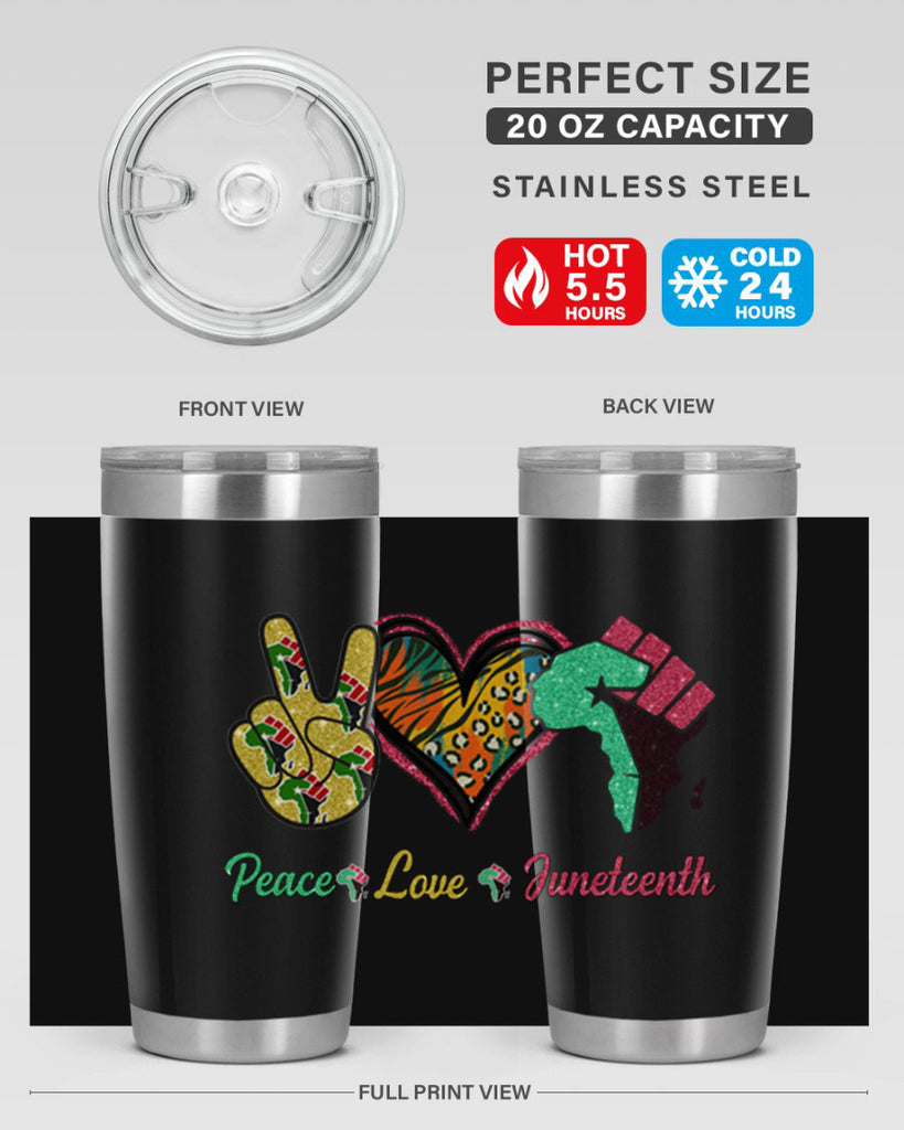 Peace Love Juneteenth Day Fist Png 8#- Juneteenth- tumbler
