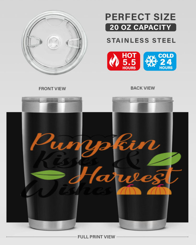 Pumpkin Kisses Harvest Wishes 523#- fall- Tumbler
