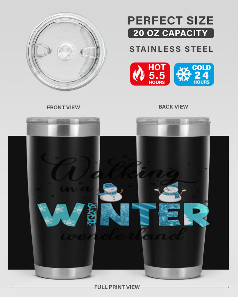 Walking in a winter wonderland 443#- winter- Tumbler