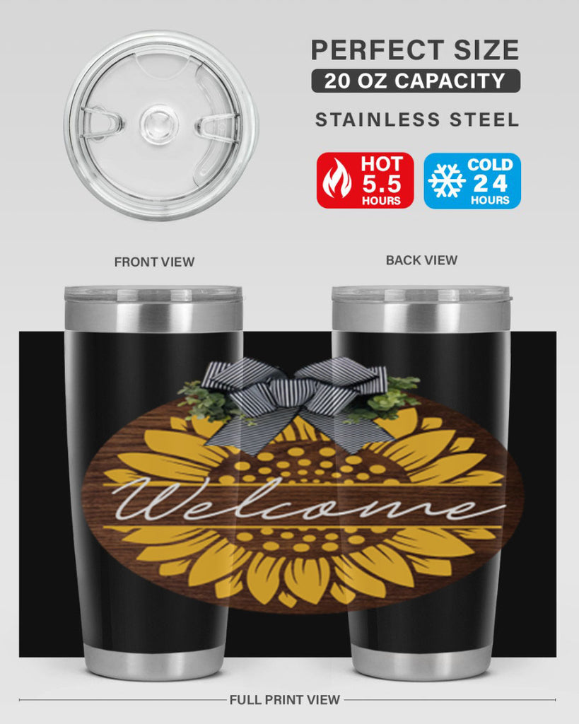 Welcome Sunflower Mockup584#- spring- Tumbler