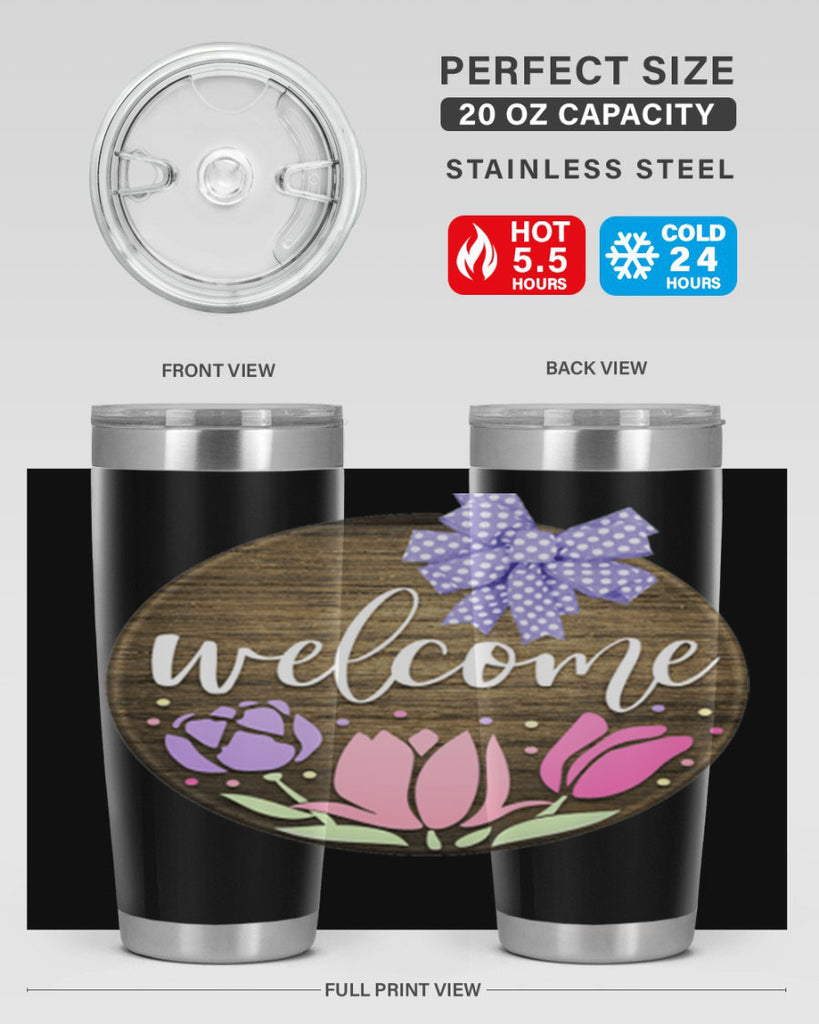 Welcome three flowers Mockup586#- spring- Tumbler