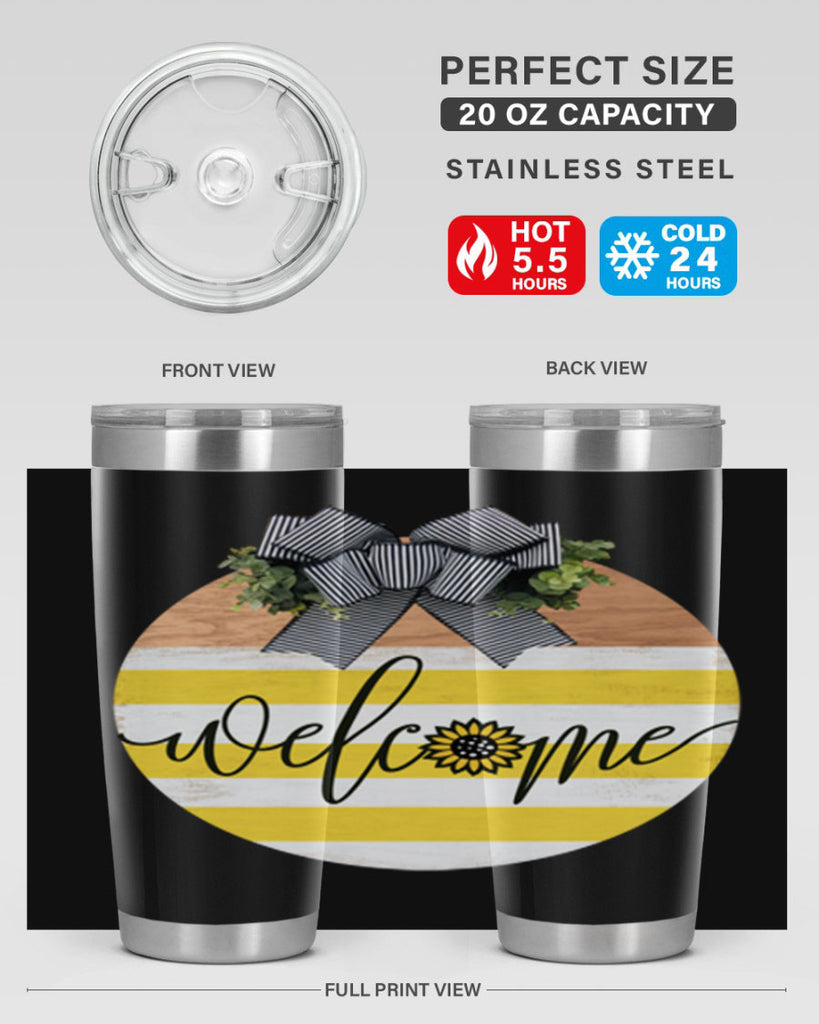 Welcome with sunflower Mockup591#- spring- Tumbler