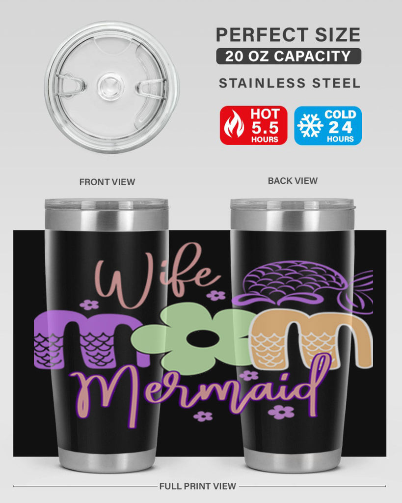 Wife Mom Mermaid 677#- mermaid- Tumbler