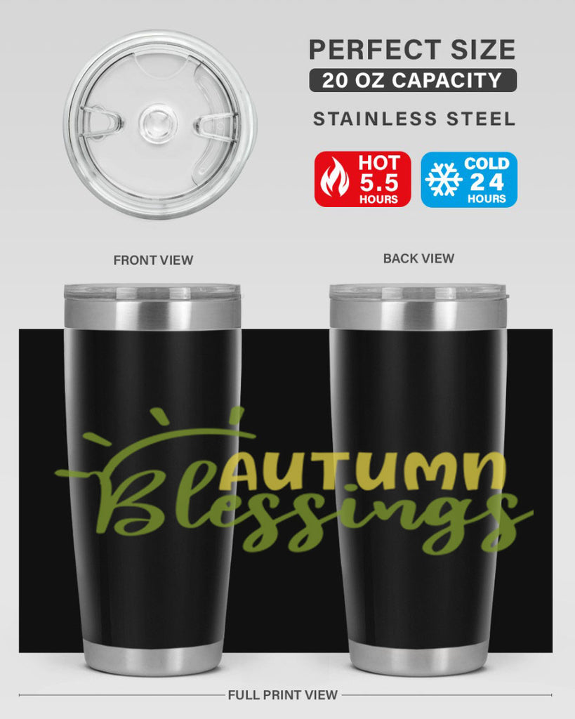 autumn blessings 66#- thanksgiving- Tumbler