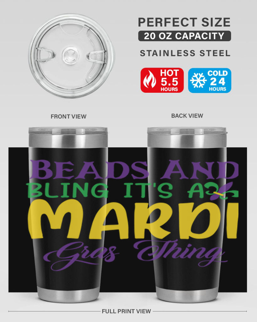 beads and bling its a mardi gras thing 86#- mardi gras- Tumbler