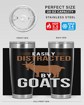 easily distracted by goats Style 5#- goat- Tumbler